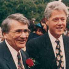 George Levitt poses with President Bill Clinton