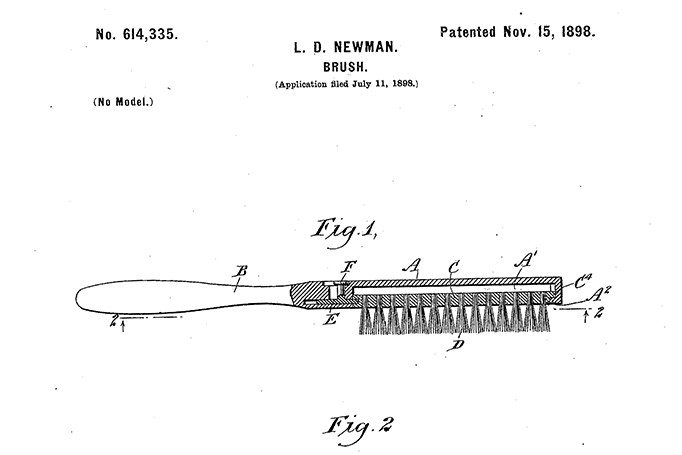 Hairbrush patent illustration