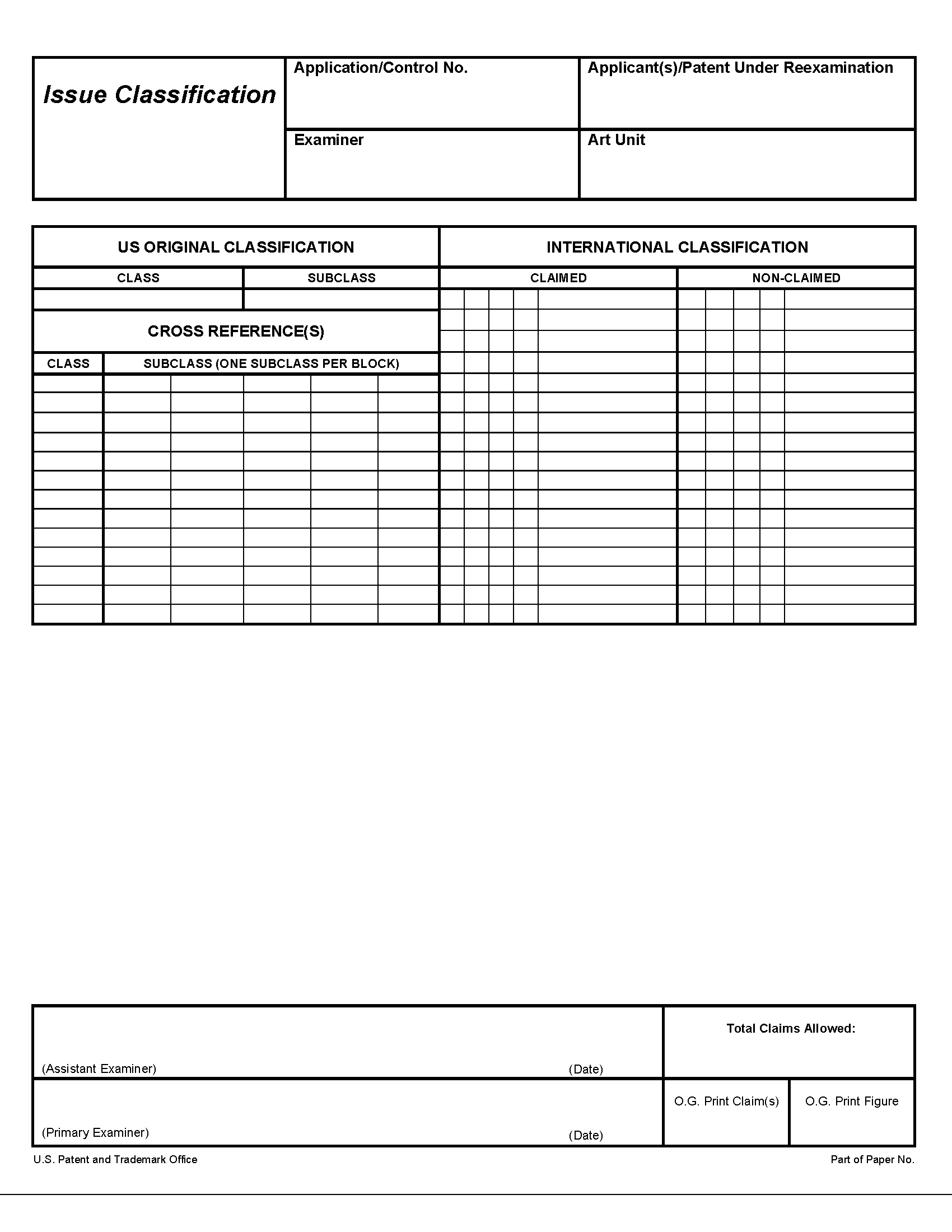 Issue Classication Sheet page 2